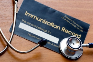 immunization record with stethescope